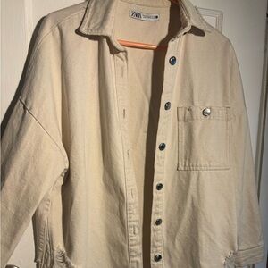 Zara Men's Beige Shirt Jacket